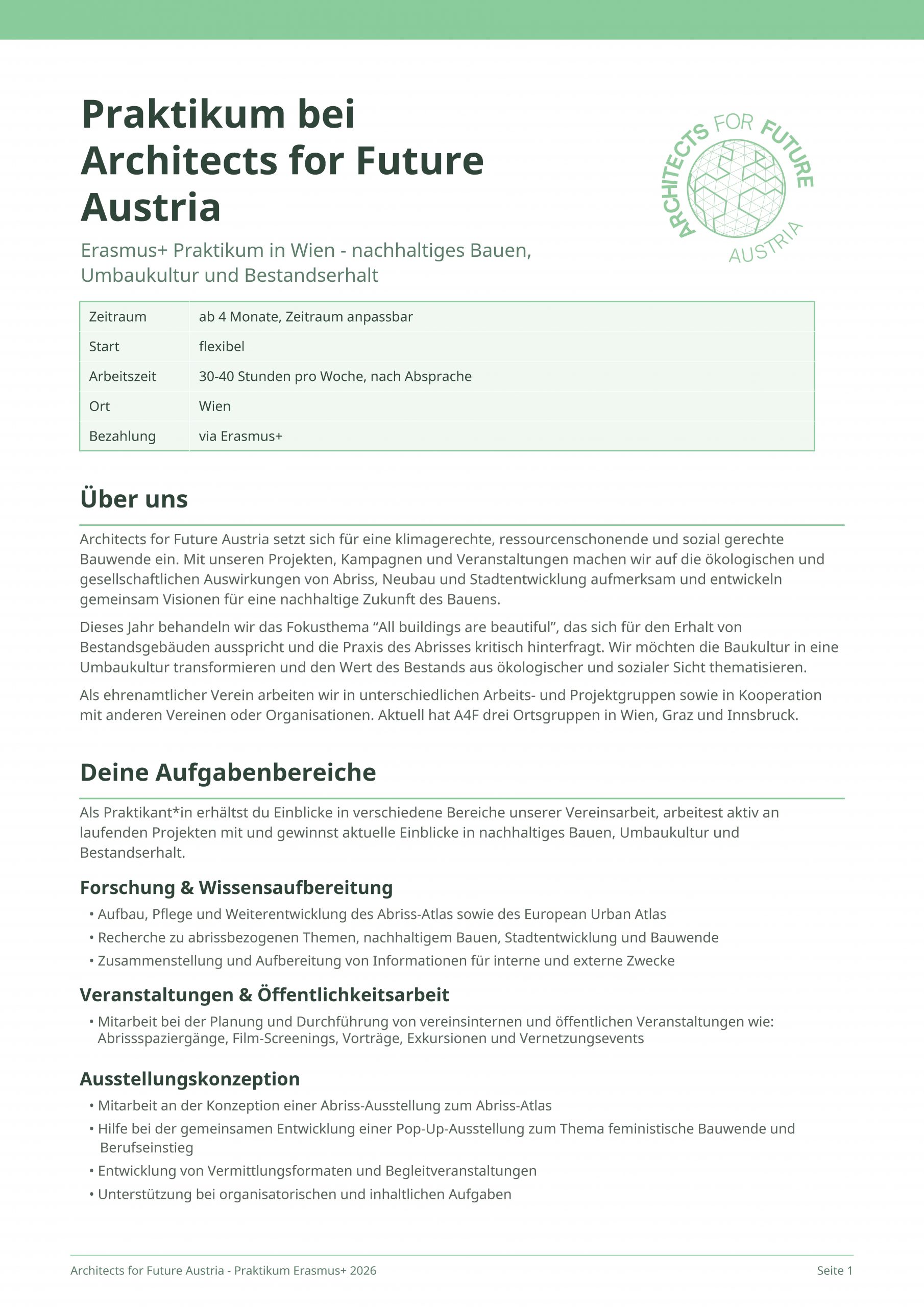 A4F_Austria_Praktikumsausschreibung_Erasmus_2026